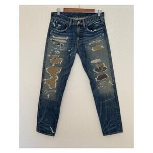 Ralph Lauren x Denim Supply Boyfriend Jeans Distressed Camo Vtg Deadstock, 26